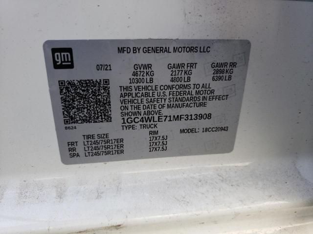 2021 CHEVROLET SILVERADO - 1GC4WLE71MF313908