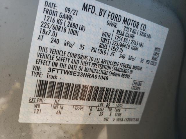 2022 FORD MAVERICK X - 3FTTW8E33NRA01048