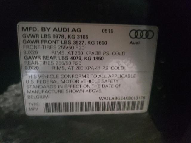 2019 AUDI E-TRON PRE - WA1LABGE4KB013178