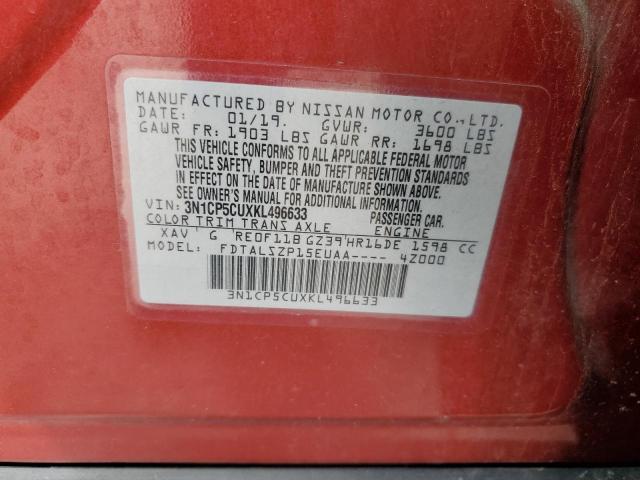 3N1CP5CUXKL496633 Nissan KICKS S
