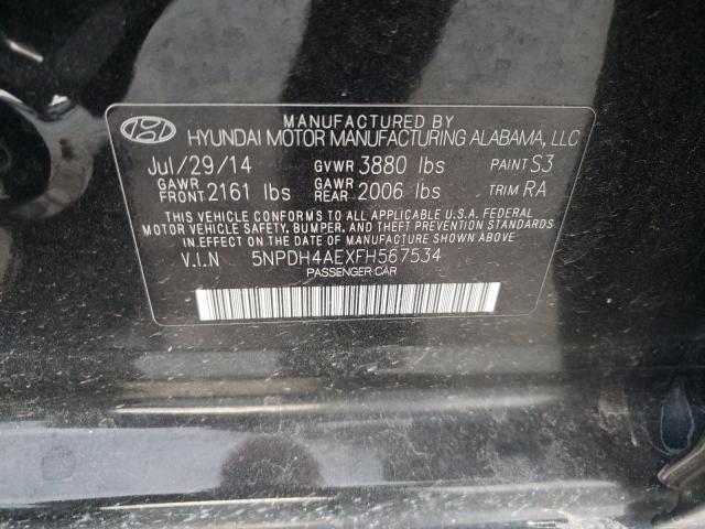 2015 HYUNDAI ELANTRA 4D - 5NPDH4AEXFH567534