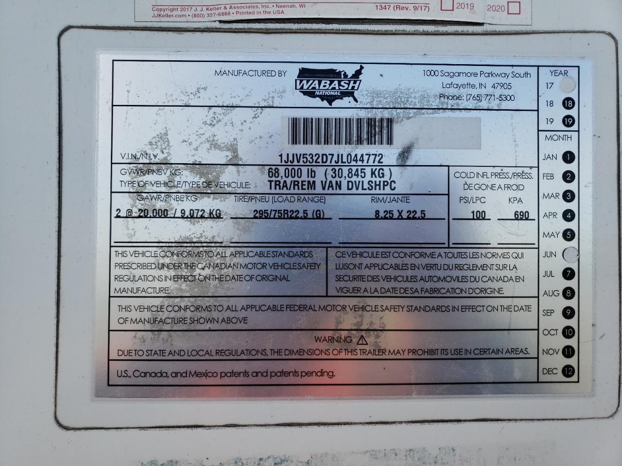 1JJV532D7JL044772 WABASH ALL Models 2018