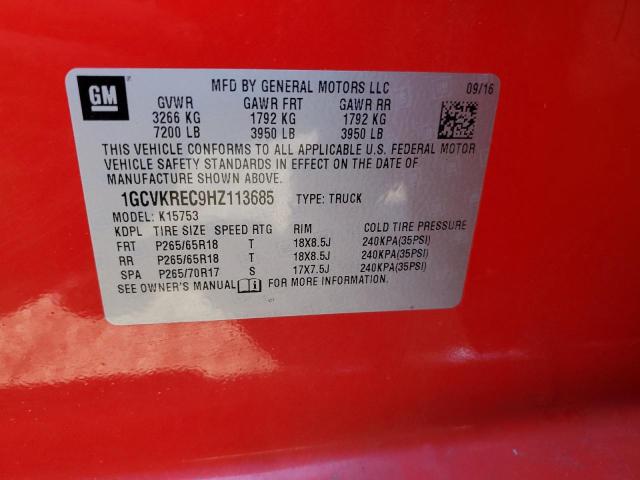 2017 CHEVROLET SILV PARTS - 1GCVKREC9HZ113685