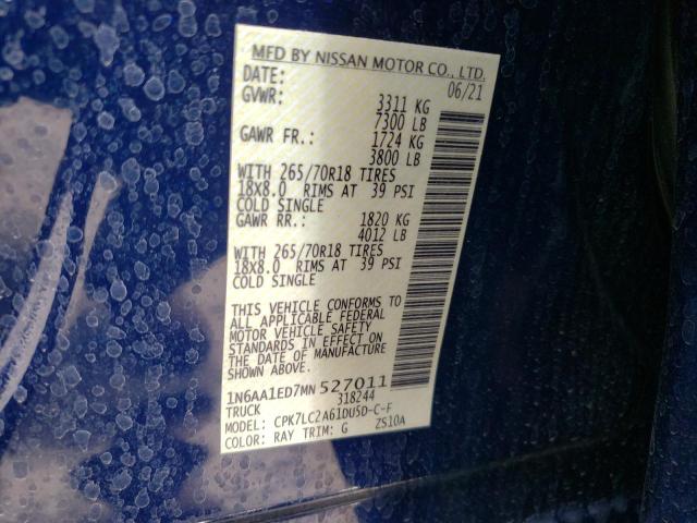 1N6AA1ED7MN527011 Nissan TITAN SV