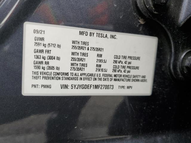 5YJYGDEF1MF270073 Tesla Model Y