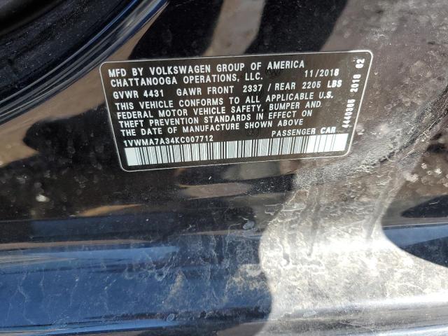2019 VOLKSWAGEN PASSAT SE - 1VWMA7A34KC007712