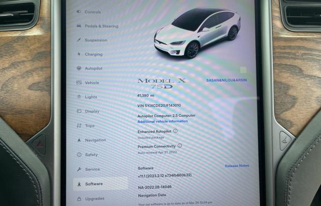 5YJXCDE20JF143010 Tesla MODEL X