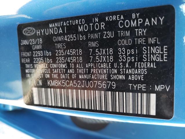 2018 HYUNDAI KONA ULTIM - KM8K5CA52JU075679