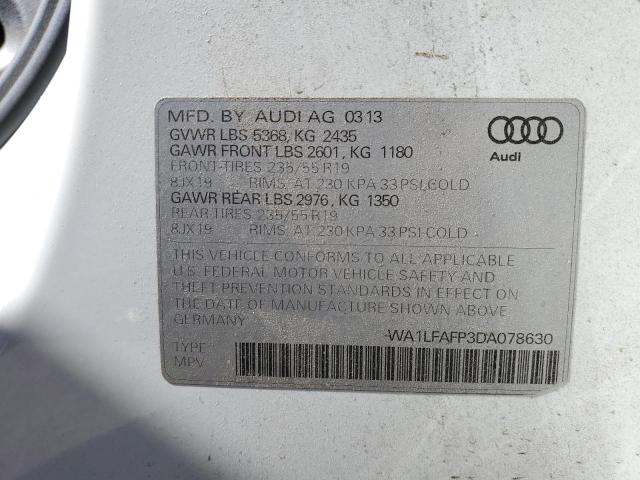 VIN WA1LFAFP3DA078630 2013 Audi Q5, Premium Plus no.12