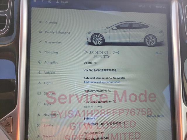5YJSA1H28FFP76758 Tesla Model S 85d