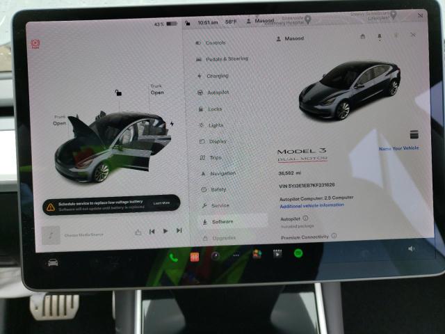 5YJ3E1EB7KF231626 Tesla MODEL 3