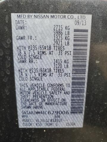 5N1AR2MM4EC629006 Nissan Pathfinder S