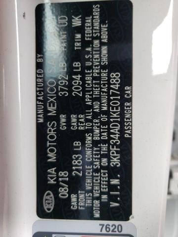3KPF34AD1KE017488 KIA Forte Gt Line