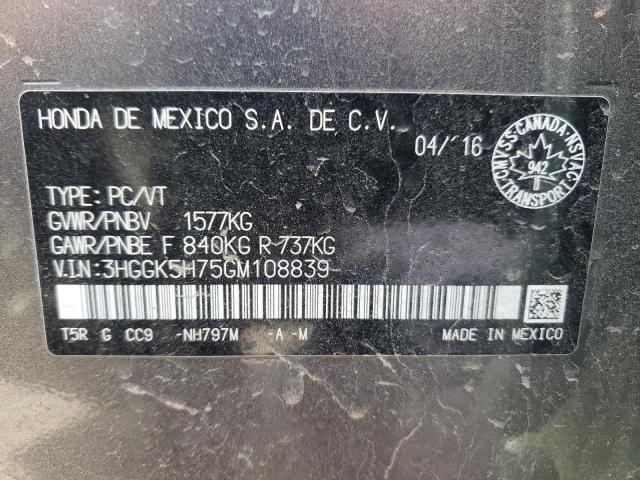 2016 HONDA FIT EX - 3HGGK5H75GM108839