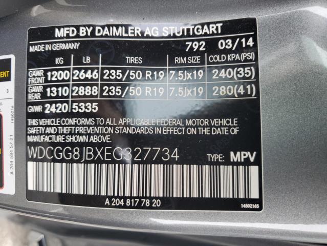 WDCGG8JBXEG327734 Mercedes-Benz Glk 350 4matic