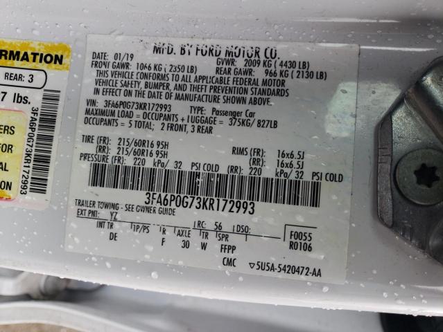 3FA6P0G73KR172993 Ford FUSION S