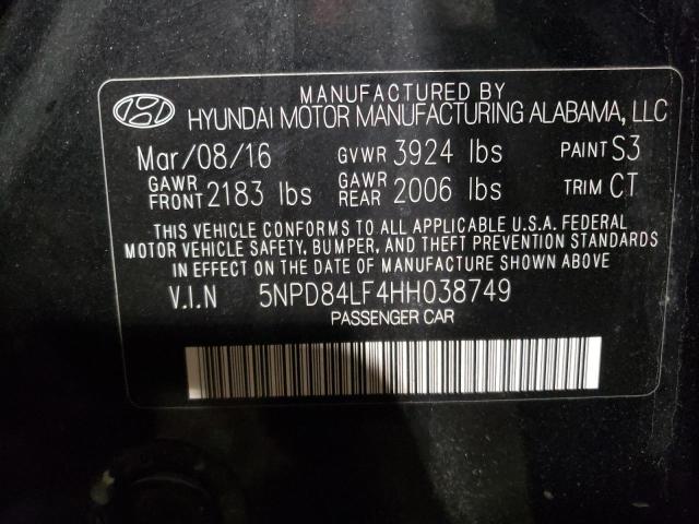 2017 HYUNDAI ELANTRA L 5NPD84LF4HH038749