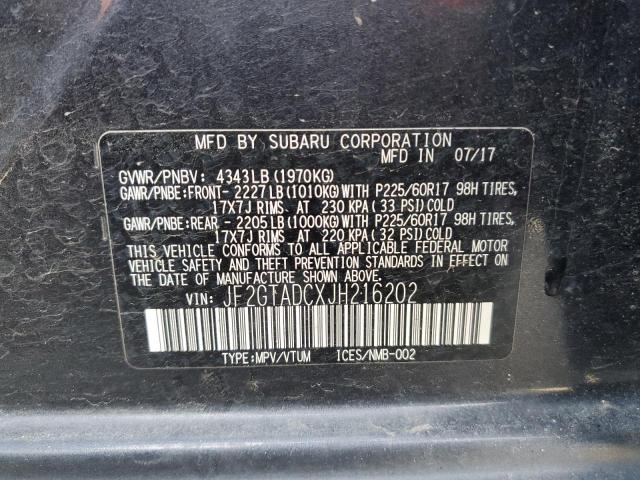 JF2GTADCXJH216202 Subaru Crosstrek Premium