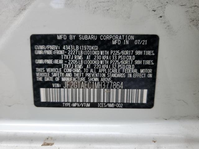 JF2GTAEC1MH377864 Subaru Crosstrek Premium