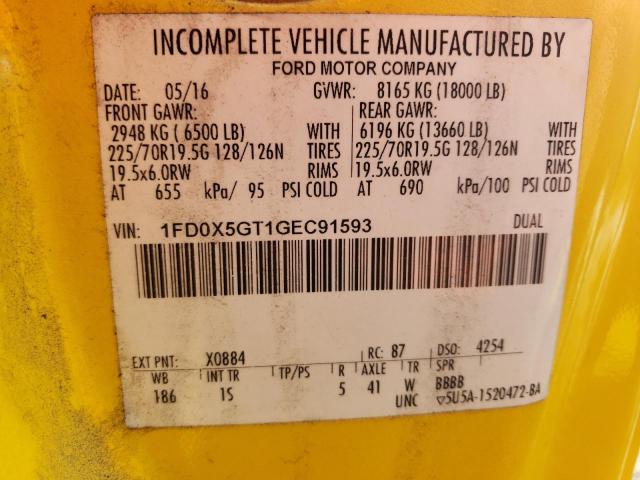 2016 FORD F550 SUPER - 1FD0X5GT1GEC91593