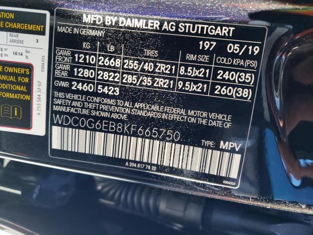 2019 MERCEDES-BENZ GLC 43 4MA - WDC0G6EB8KF665750