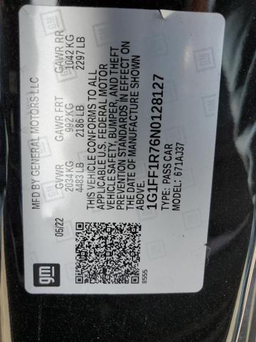 2022 CHEVROLET CAMARO LT1 1G1FF1R76N0128127