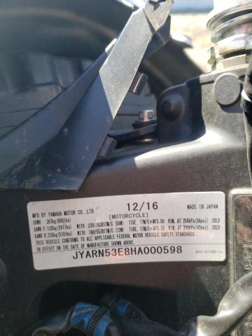 2017 YAMAHA FZ09 JYARN53E8HA000598