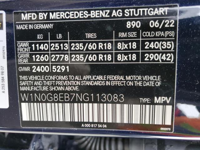 W1N0G8EB7NG113083 Mercedes-Benz Glc 300 4matic