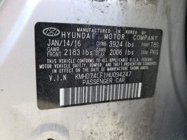 KMHD74LF1HU094247 Hyundai ELANTRA SE
