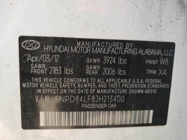 5NPD84LF8JH213400 Hyundai ELANTRA SEL