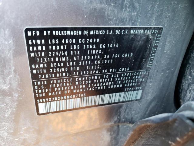 2022 VOLKSWAGEN TAOS SE - 3VVYX7B20NM087765