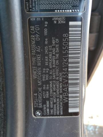 WBAEV33412KL55058 BMW 325 I