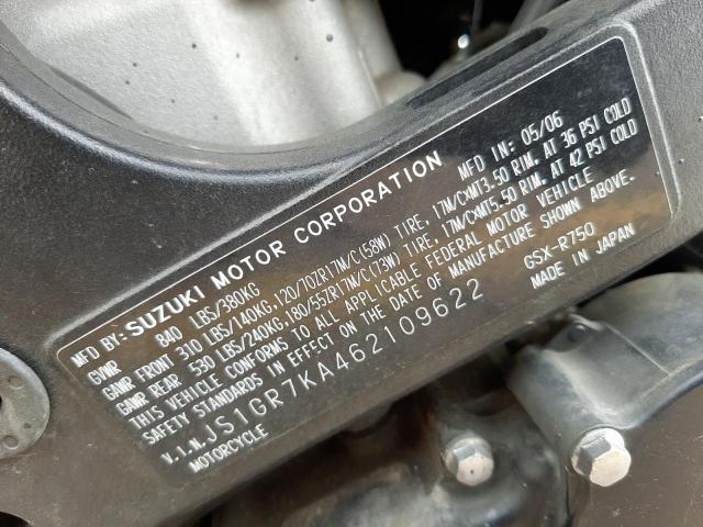2006 SUZUKI GSX-R750 K - JS1GR7KA462109622