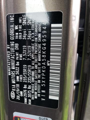 5XYPKDA58KG495944 KIA SORENTO SX
