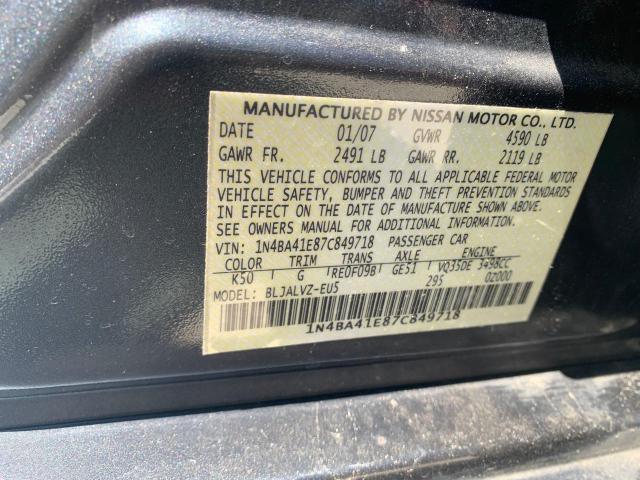 1N4BA41E87C849718 Nissan MAXIMA SE