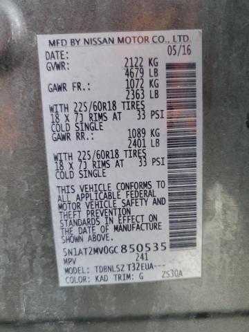 5N1AT2MV0GC850535 Nissan ROGUE S