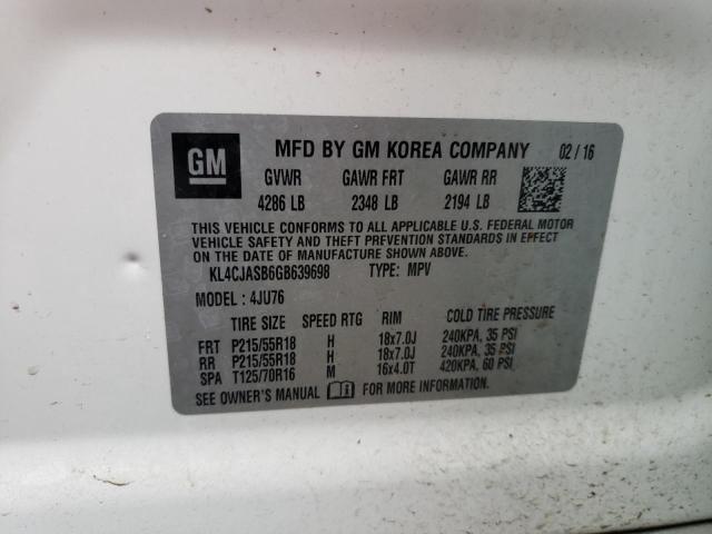 KL4CJASB6GB639698 Buick Encore