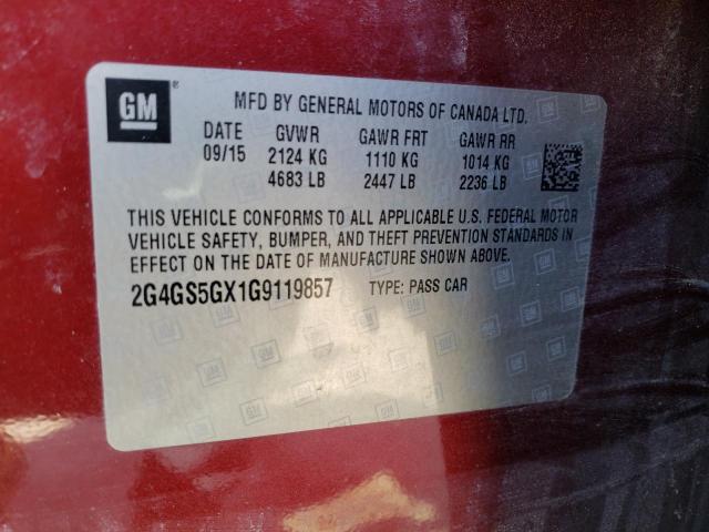 2G4GS5GX1G9119857 Buick Regal Premium