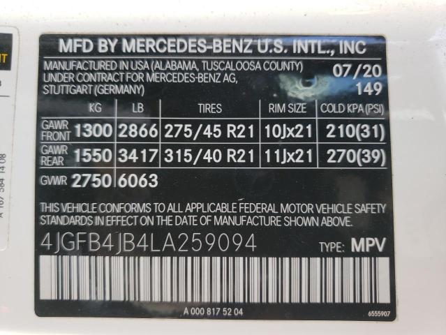 4JGFB4JB4LA259094 Mercedes-Benz GLE 350