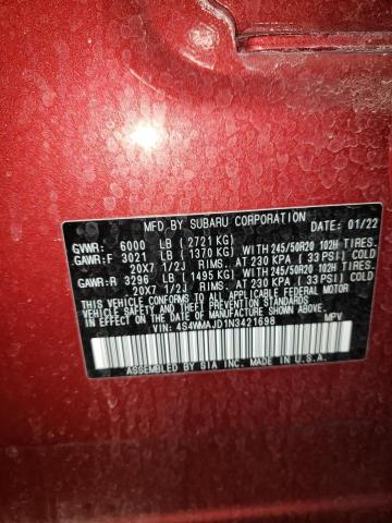 2022 SUBARU ASCENT ONY 4S4WMAJD1N3421698