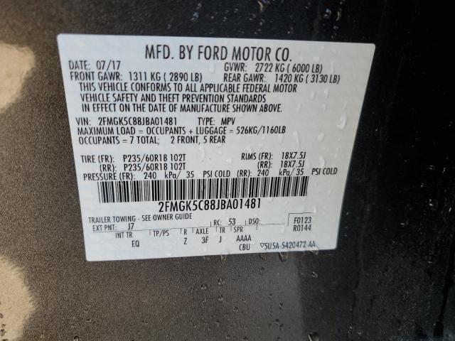2FMGK5C88JBA01481 Ford FLEX SEL