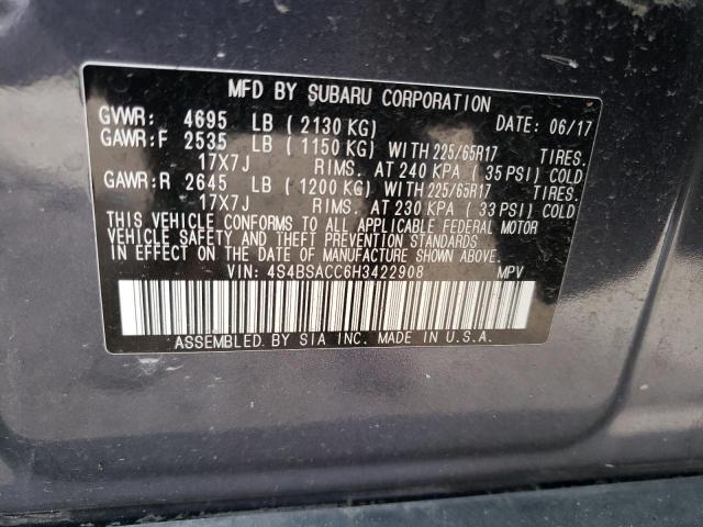 4S4BSACC6H3422908 Subaru Outback 2.5i Premium