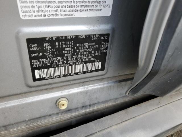 4S4BRDLC3C2286135 Subaru Outback 3.6r Limited