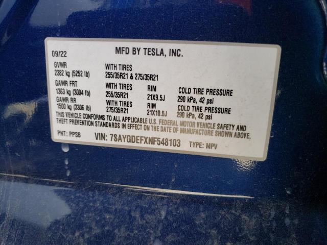 7SAYGDEFXNF548103 Tesla Model Y