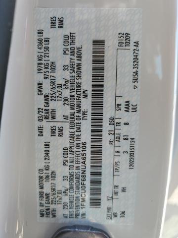 1FMCU0F68NUA65106 Ford Escape 2022. Фото: 13