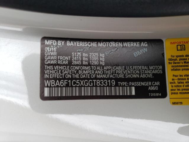 2016 BMW 640 I - WBA6F1C5XGGT83319