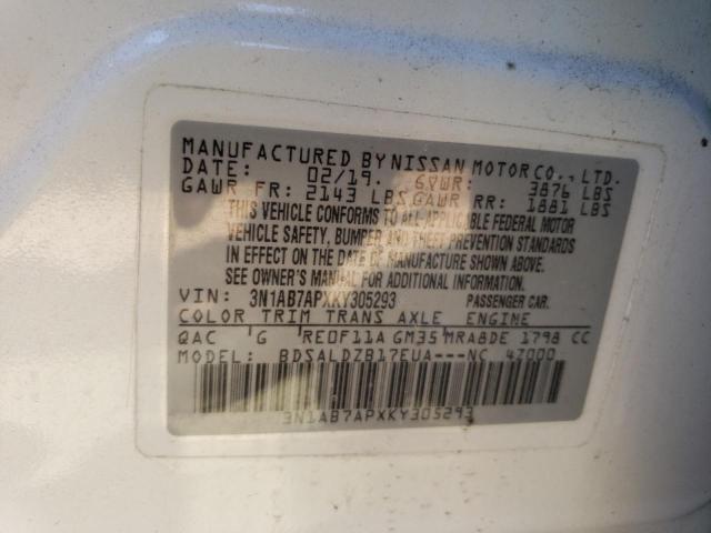 3N1AB7APXKY305293 Nissan SENTRA S