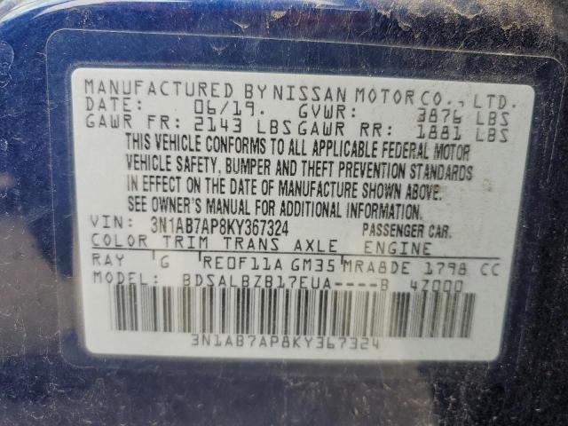 3N1AB7AP8KY367324 Nissan SENTRA S