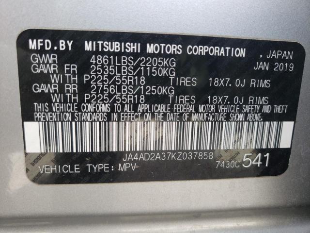 JA4AD2A37KZ037858 Mitsubishi Outlander Es