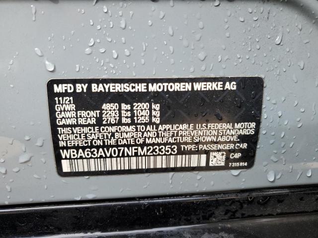 2022 BMW 430I GRAN - WBA63AV07NFM23353